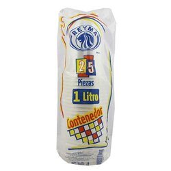 TAPA PLASTICA PARA VASO 1 LITRO REYMA C/25