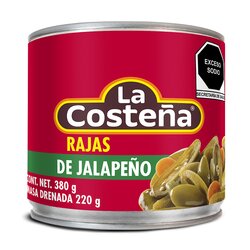 CHILE JALAPEÑO RAJAS LA COSTEÑA 380 GR