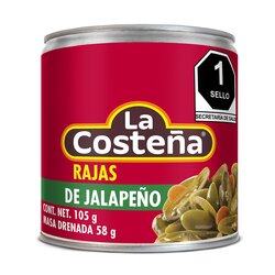 CHILE JALAPEÑO RAJAS LA COSTEÑA 105 GR