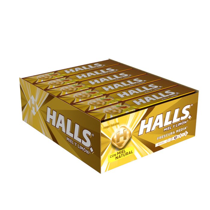 HALLS PAQ C/12 PIEZAS MIEL