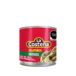 CHILE JALAPEÑO ENTERO LA COSTEÑA PAQ C/4 DE 380 GR