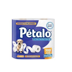 PAPEL HIGIENICO PETALO 4 ROLLOS DE 300 HOJAS PAPEL HIGIENICO PETALO 4 ROLLOS DE 300 HOJAS