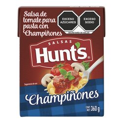 SALSA TOMATE PARA PASTA HUNTS 360 GR CHAMPIÑONES