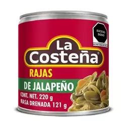 CHILE JALAPEÑOS RAJAS LA COSTEÑA 220 GR