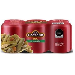 CHILE JALAPEÑO RAJAS LA COSTEÑA PAQ C/6 DE 220 GR