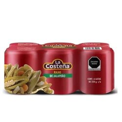 CHILE JALAPEÑO RAJAS LA COSTEÑA PAQ C/6 DE 220 GR