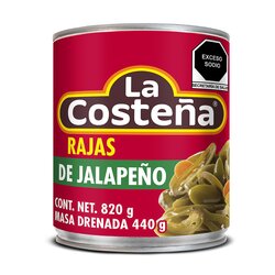 CHILE JALAPEÑO RAJAS LA COSTEÑA 820 GR