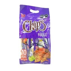 PAPAS CHIPS BARCEL FUEGO PAQUETE C/10 PZ DE 42 GR CADA UNA