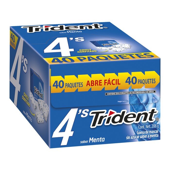 CHICLE TRIDENT 4 PAST PAQ C/40 PZ MENTA