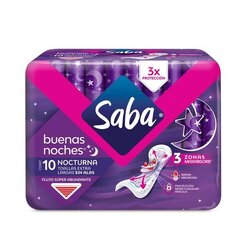 TOALLA FEMENINA SABA BUENAS NOCHES SIN ALAS C/10