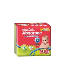 PAÑAL KLEEN BEBE ABSORSEC MEDIANO 16 PIEZAS PAÑAL KLEEN BEBE ABSORSEC MEDIANO 16 PIEZAS