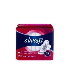 TOALLA FEMENINA ALWAYS PROT TOTAL SUAVE CON ALAS C/10 PZ