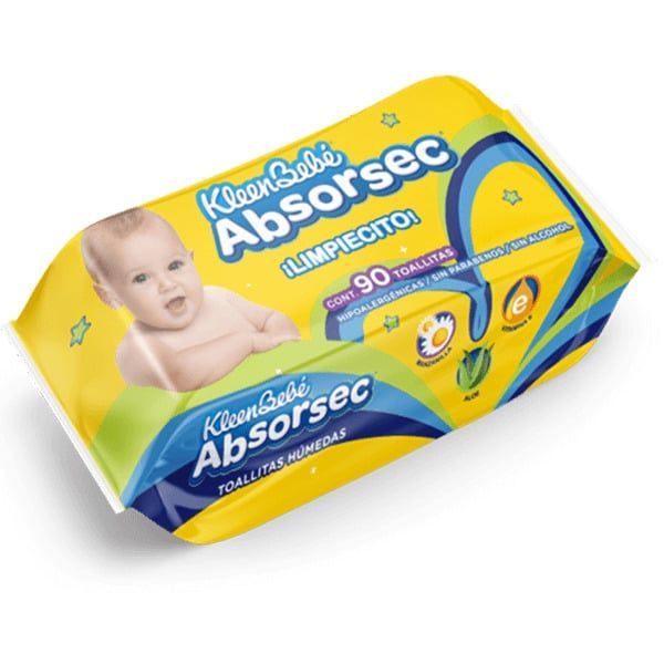 TOALLITAS HUMEDAS ABSORSEC CON 90 PIEZAS