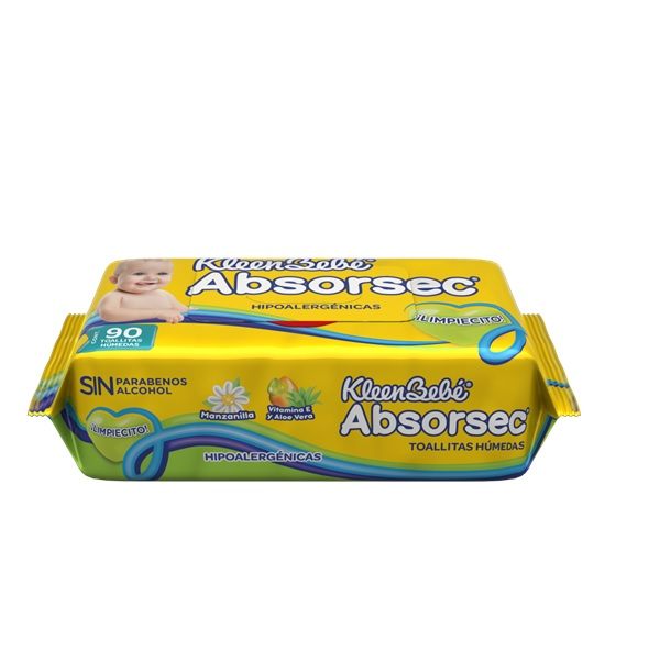 TOALLITAS HUMEDAS ABSORSEC CON 90 PIEZAS