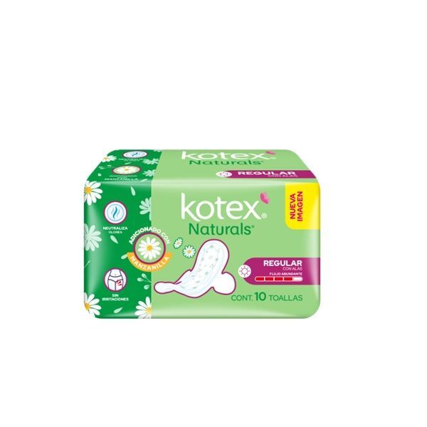 TOALLA FEMENINA KOTEX MANZANILLA ANATOMICA CON ALAS 10 PZ