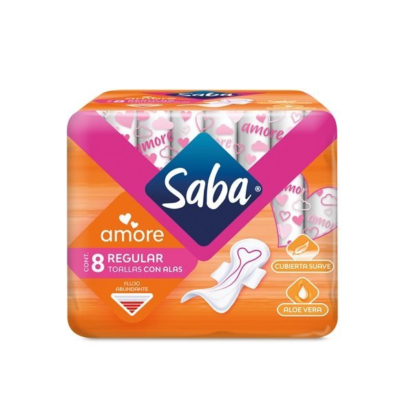 TOALLA FEMENINA SABA AMORE CON ALAS 8 PZ