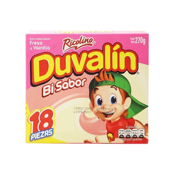 DULCE DUVALIN C/18 PIEZAS FRESA Y VAINILLA