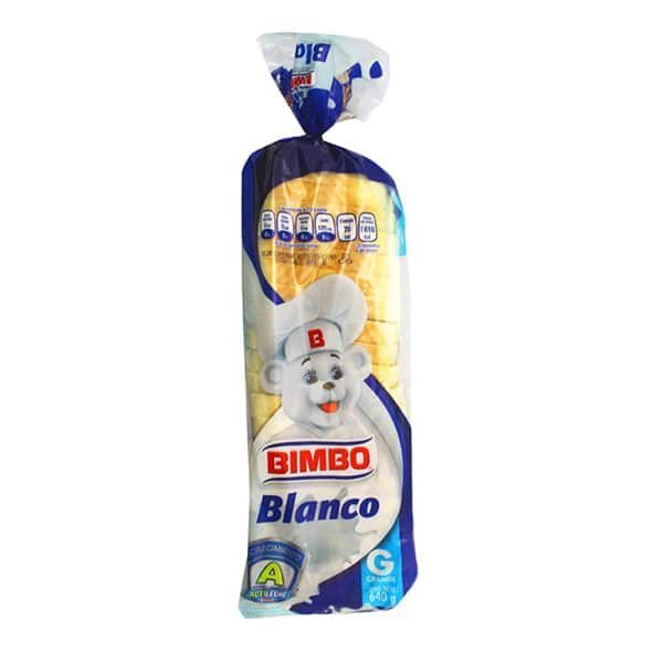 PAN BLANCO BIMBO GDE 620 GR