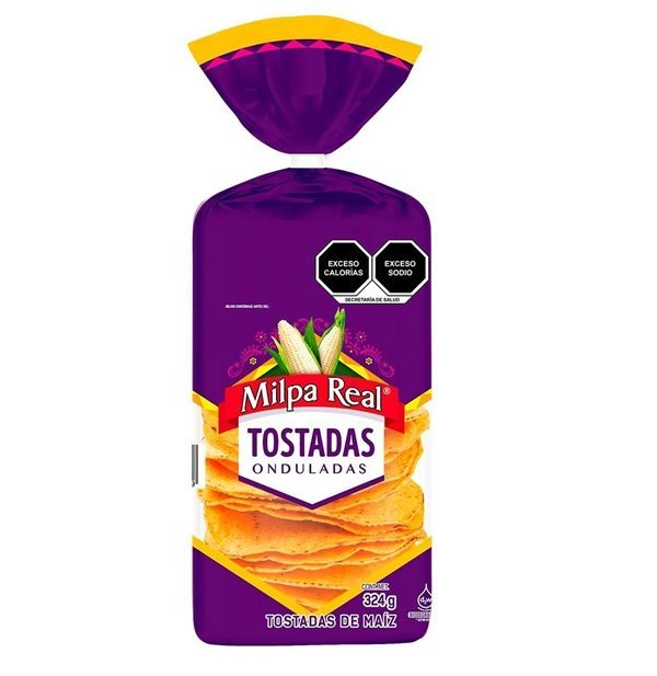 TOSTADA MILPA REAL AMARILLA 324 GR (27 PZ)