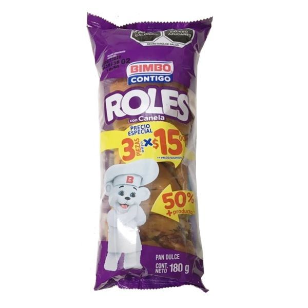 PAN ROLES CANELA BIMBO 180 GR