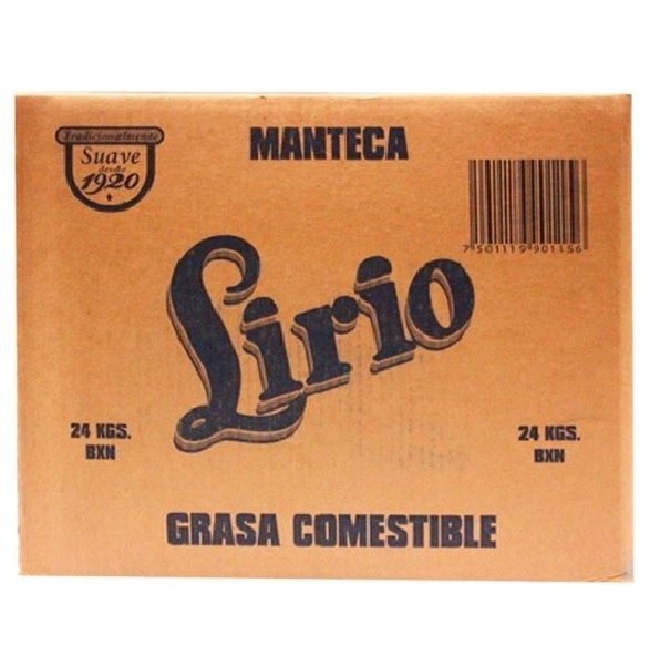 MANTECA LIRIO CAJA CON 24 KG