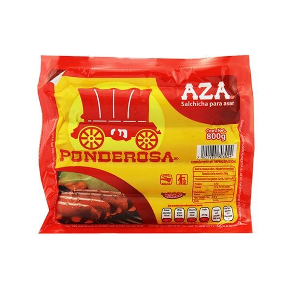 SALCHICHA AZA PONDEROSA 800 GR (8 PZ)