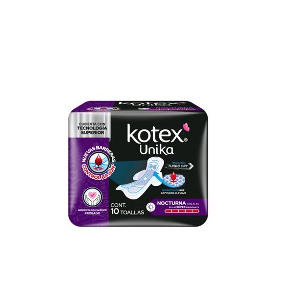 TOALLA FEMENINA KOTEX U NOCTURNA CON ALAS C/10