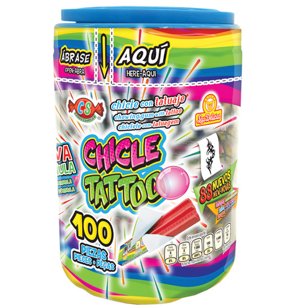 CHICLE TATOO C/100 PIEZAS