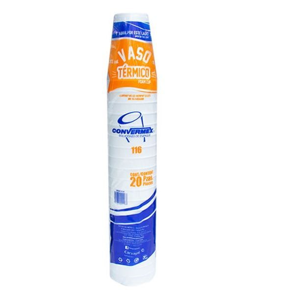 VASO TERMICO CONVERMEX 16 ONZAS C/20 PZ