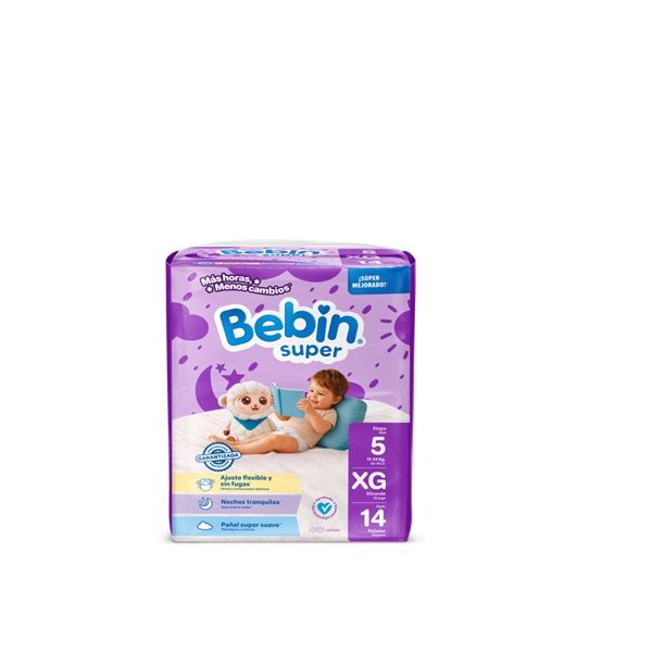PAÑAL BEBIN SUPER EXTRA GRANDE C/14 PZ