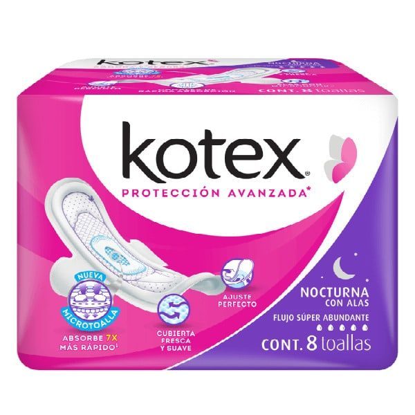 KOTEX NOCTURNA CON ALAS C/8