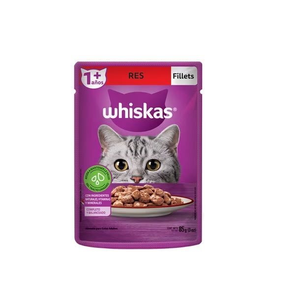 ALIMENTO PARA GATO WHISKAS POUCH RES 85 GR
