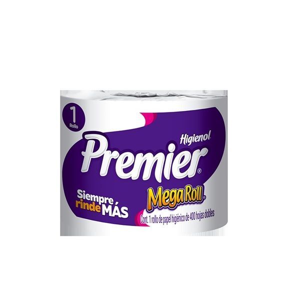 PAPEL HIGIENICO PREMIER MEGA ROLL INDIVIDUAL C/400 HOJAS