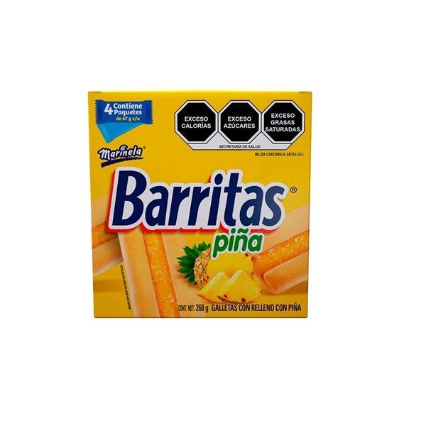 GALLETAS BARRITAS PIÑA MARINELA 4 P 268 GR