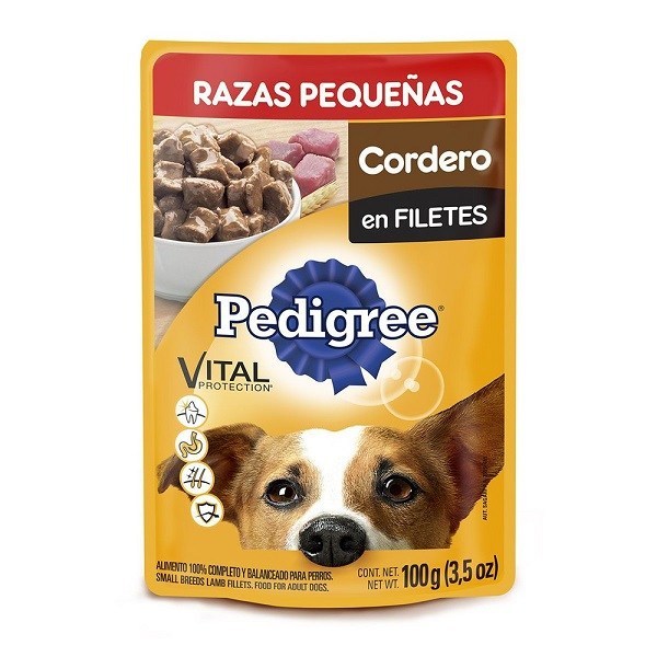 PEDIGREE RAZ PEQUEÑAS POUCH 100 GR CORDERO