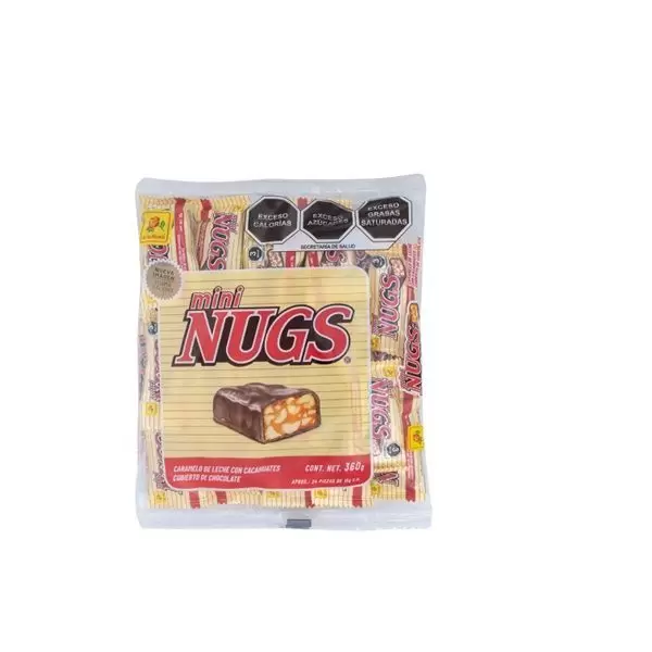 CHOCOLATE MINI NUGS 360 GR (C/24 PIEZAS APROX)