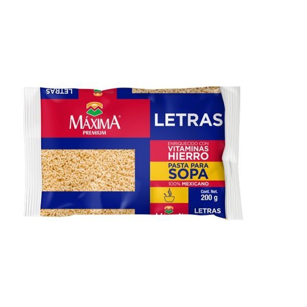 PASTA MAXIMA 200 GR SOPA DE LETRAS