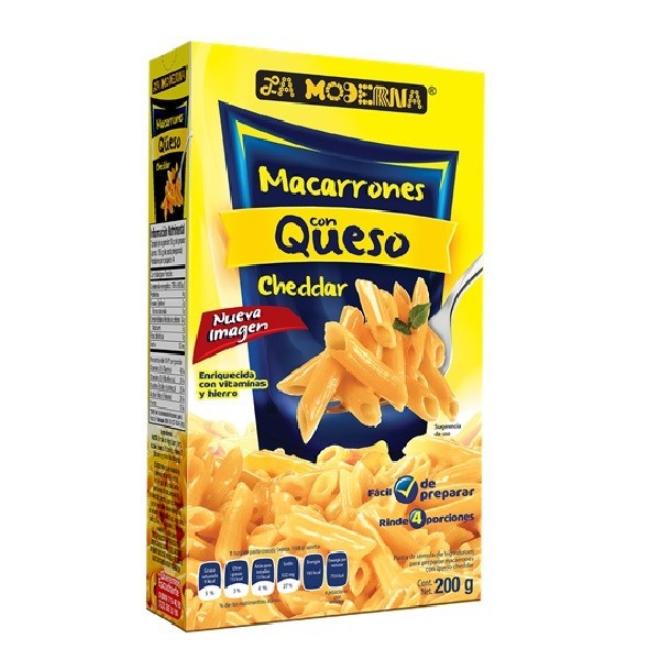 PASTA MACARRON CON QUESO MODERNA 200 GR